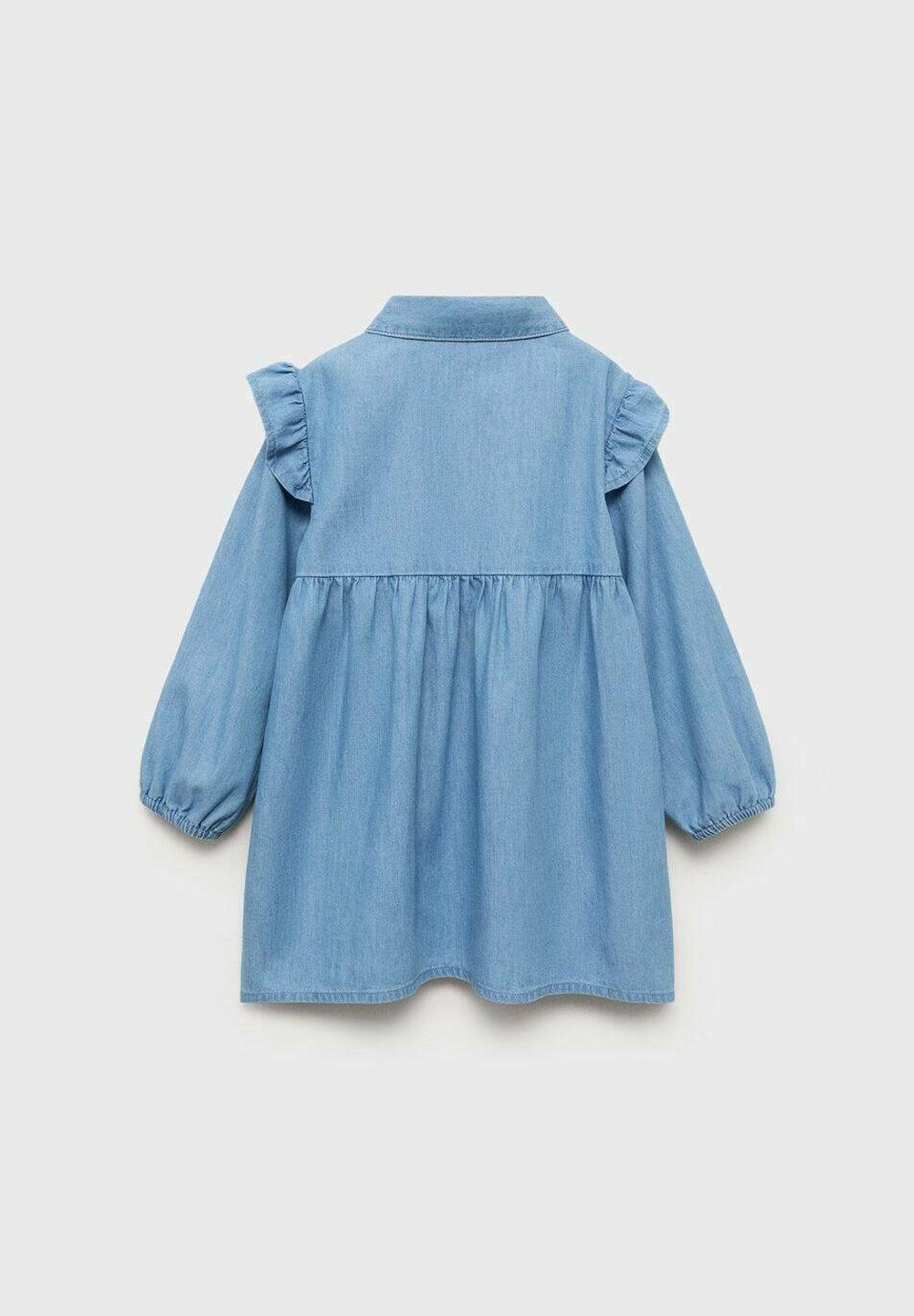 Mango Kids KID VOLANTS - Denim jurk - blauw