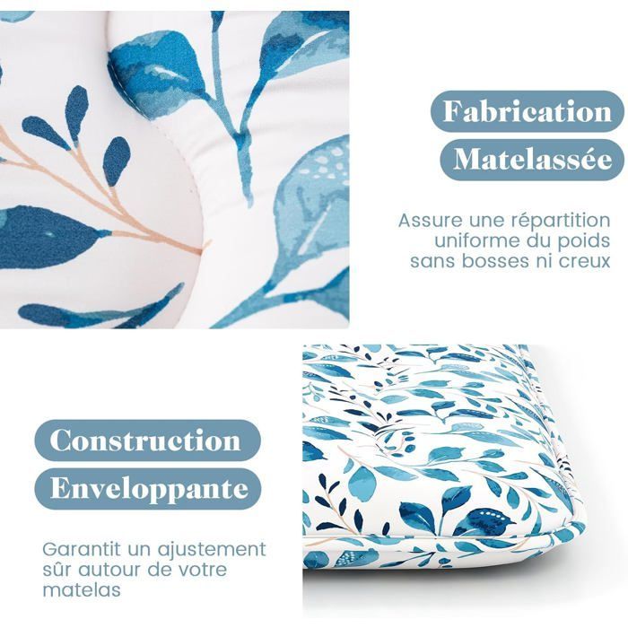 Colchón futón COSTWAY de 140 x 200 cm, con sobrecolchón extraíble y lavable, colchón portátil para suelo con bolsa de transporte y estampado de hojas.
