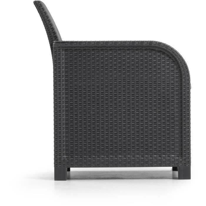 Sillón de jardín con cojín - en resina - Allibert de KETER - SanRemo - Gris grafito