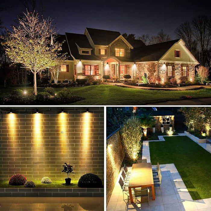 Spot LED Exterieur 4x2W 14M Éclairage LED de Jardin Spot LED à Terrasse et Patio Lampe Extérieur Projecteur-Spot 4-in-1 SPOTS