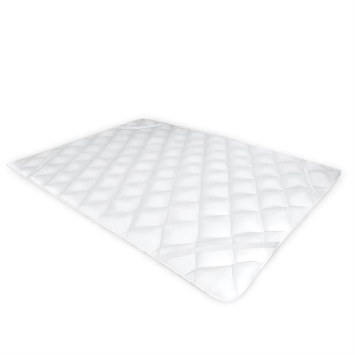 Coprimaterasso 140x190 - Imbottitura in microfibra - Morbido e soffice - Lavabile in lavatrice
