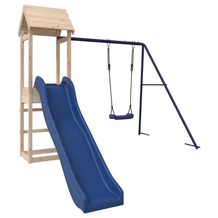 vidaXL Aire de jeux d'extérieur bois de pin massif, ensemble de jeu, ensemble de jeu en bois, ensemble de terrain de jeu 3155855