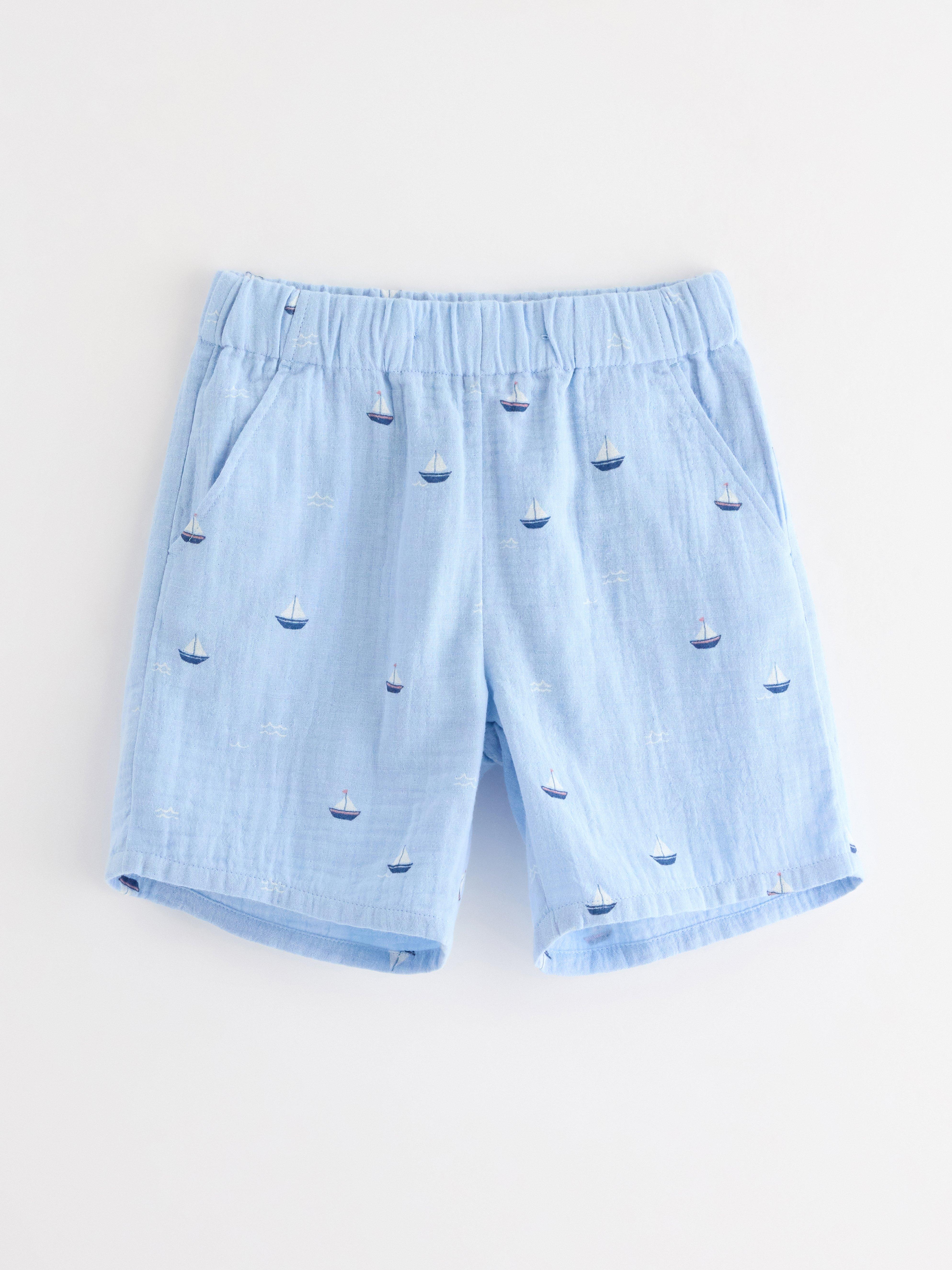 Pantaloni scurți și bomullsväv Albastru deschis