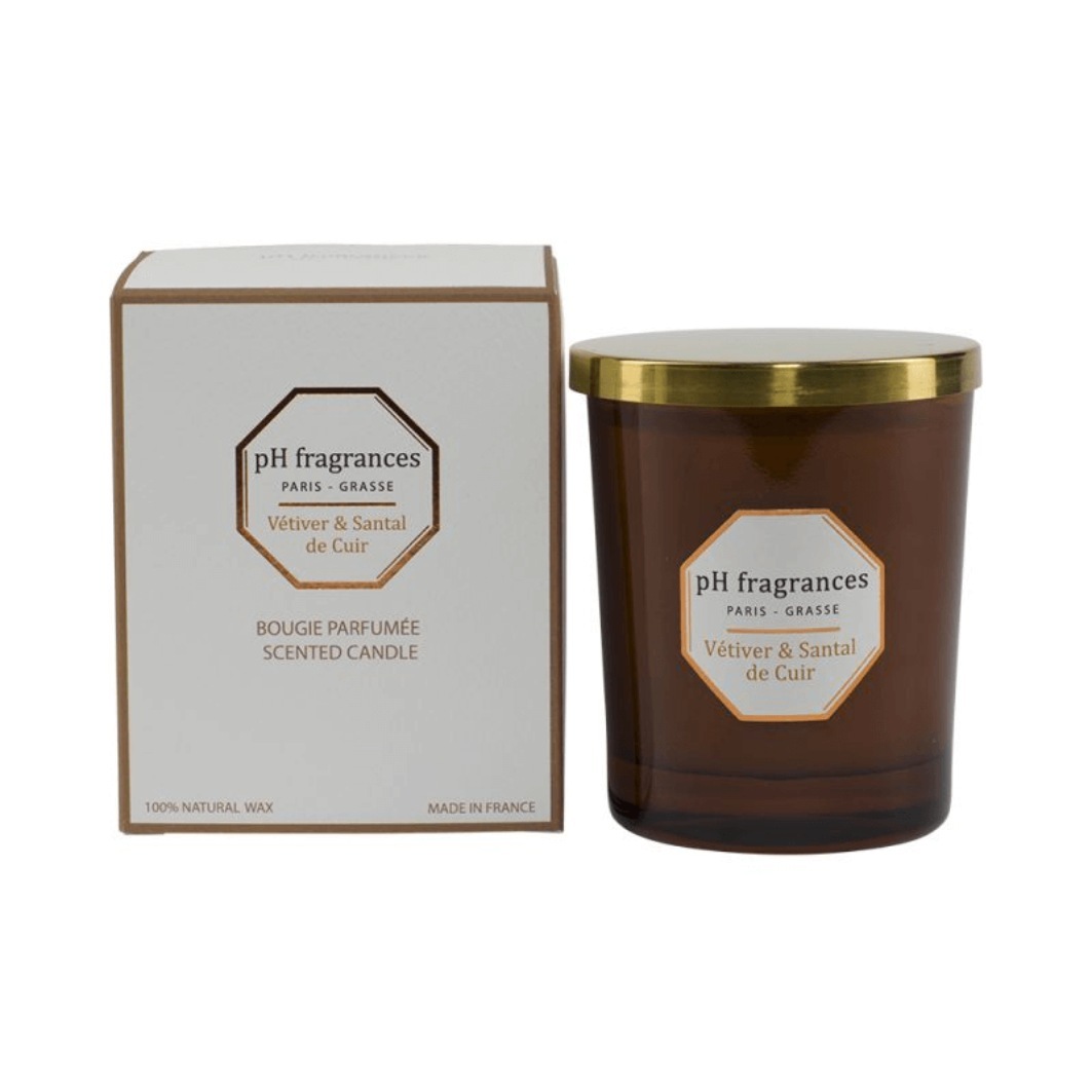 pH-Düfte svijeća Vétiver & Santal de Cuir svijeća – 180 g