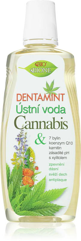 Enxaguante bucal com cannabis Dentamint da Bione Cosmetics