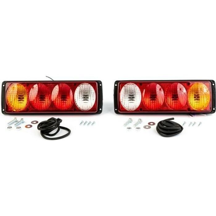 2 luces traseras LED de 12-24 V con 4 funciones para camiones, autocaravanas y caravanas.