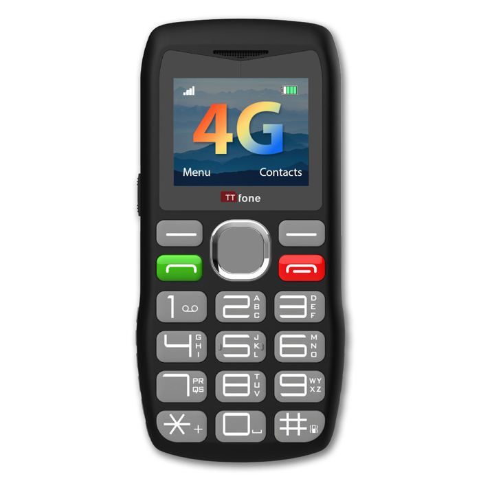 TTFONE TT890 - 4G-telefoon voor senioren, grote spraakknoppen, SOS, USB-C, Bluetooth, camera