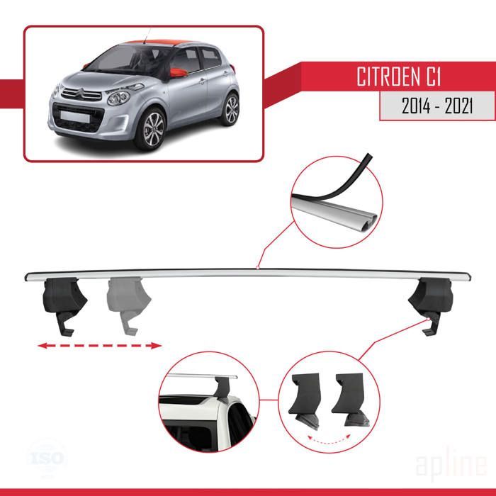 Roof bars - ACE-4 - Citroen C1 2014-2021 - Aluminium - Grey - Payload < 300 kg