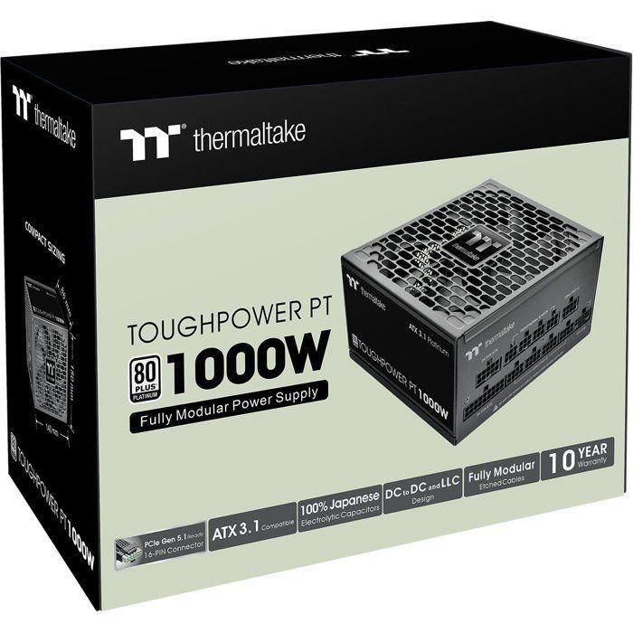 Fonte de alimentação modular para PC THERMALTAKE Toughpower PT - 1000 W - 80 Plus Platinum
