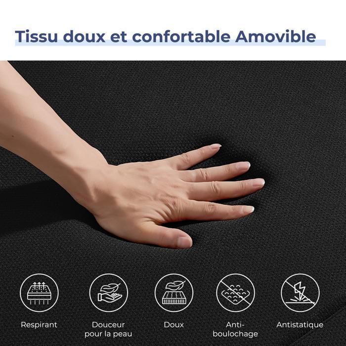 Materasso futon pieghevole - 75x195 cm, spessore 15 cm - INRE - nero - Sedia convertibile - Schiuma di poliuretano -