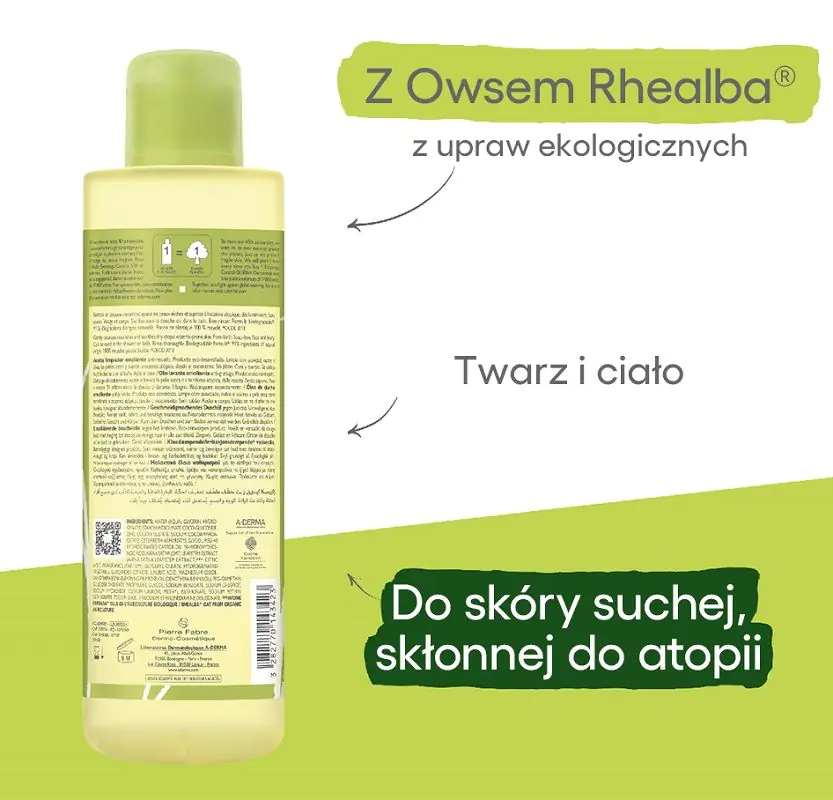 A-Derma Exomega Control Olejek-emolient pod prysznic, 500 ml