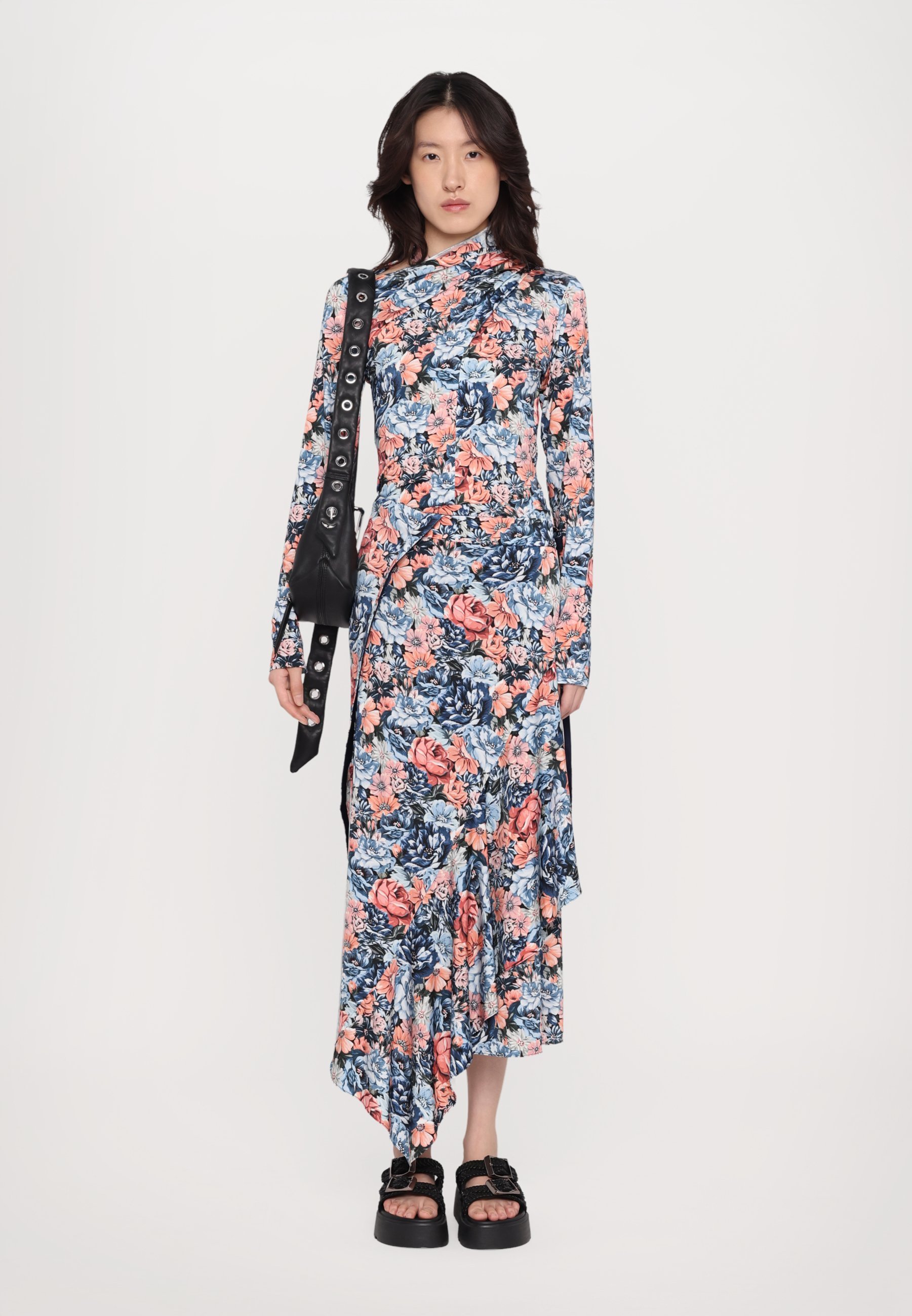 Rabanne top met lange mouwen - English Tapestry/roze/blauw/groen