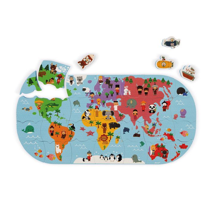 Puzzle da bagno mondiale - JANOD - 28 pezzi - Giocattolo da bagno originale