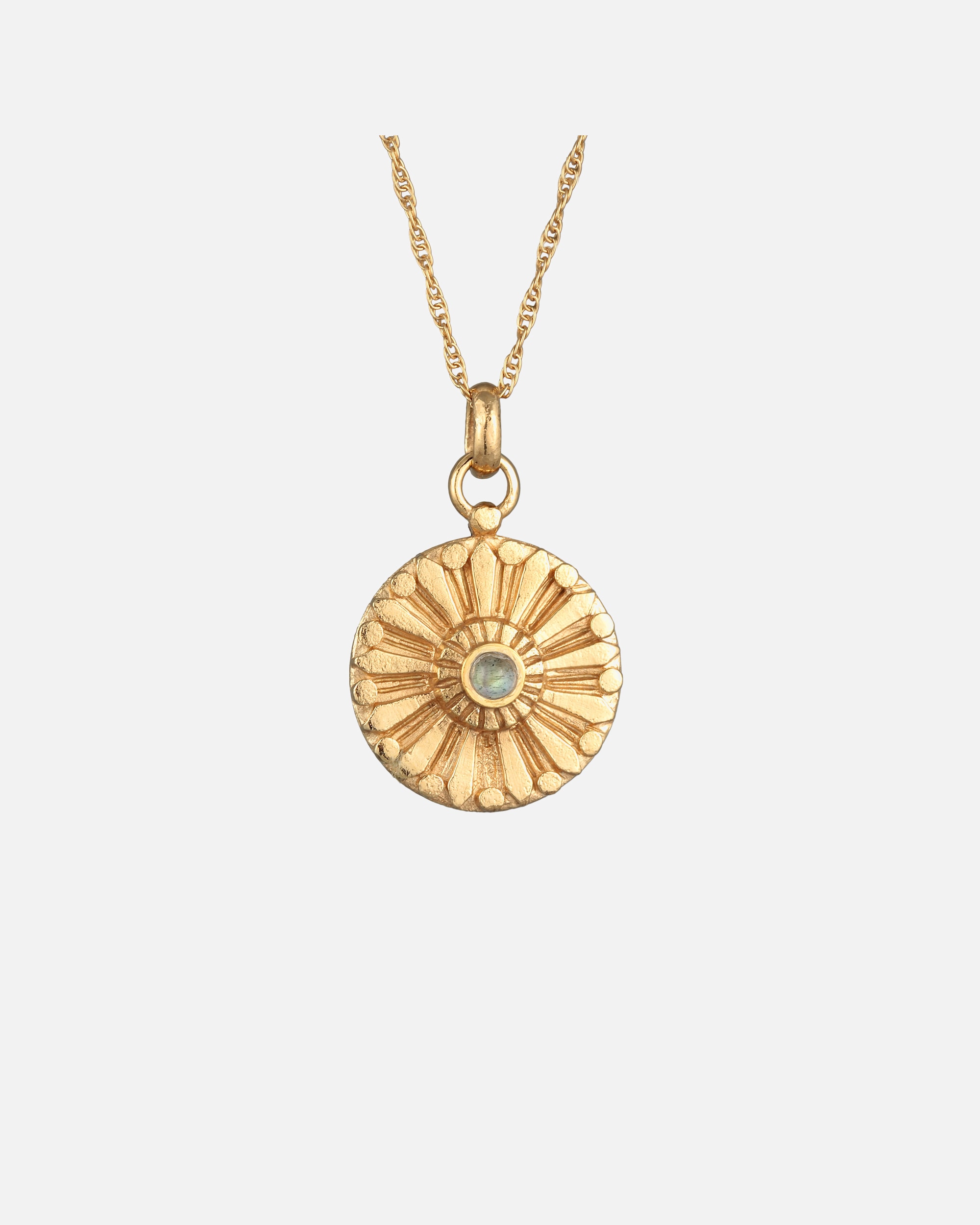 Elli PREMIUM Elli PREMIUM Collier Femmes pendentif monnaie soleil avec labradorite en argent sterling 925 plaqué or