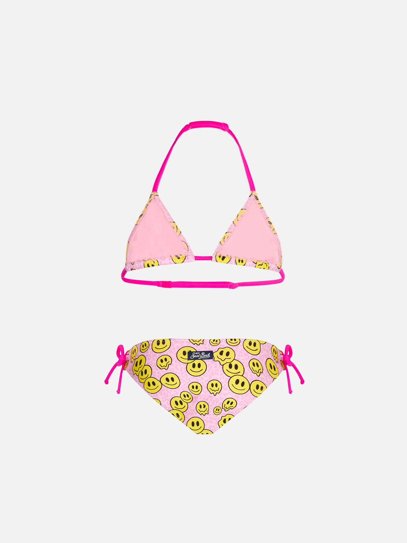 Bikini triangle pour filles avec imprimé sourire