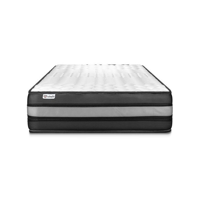 Colchón y base de cama de 90x200 cm - Vital Power Zen Blanco