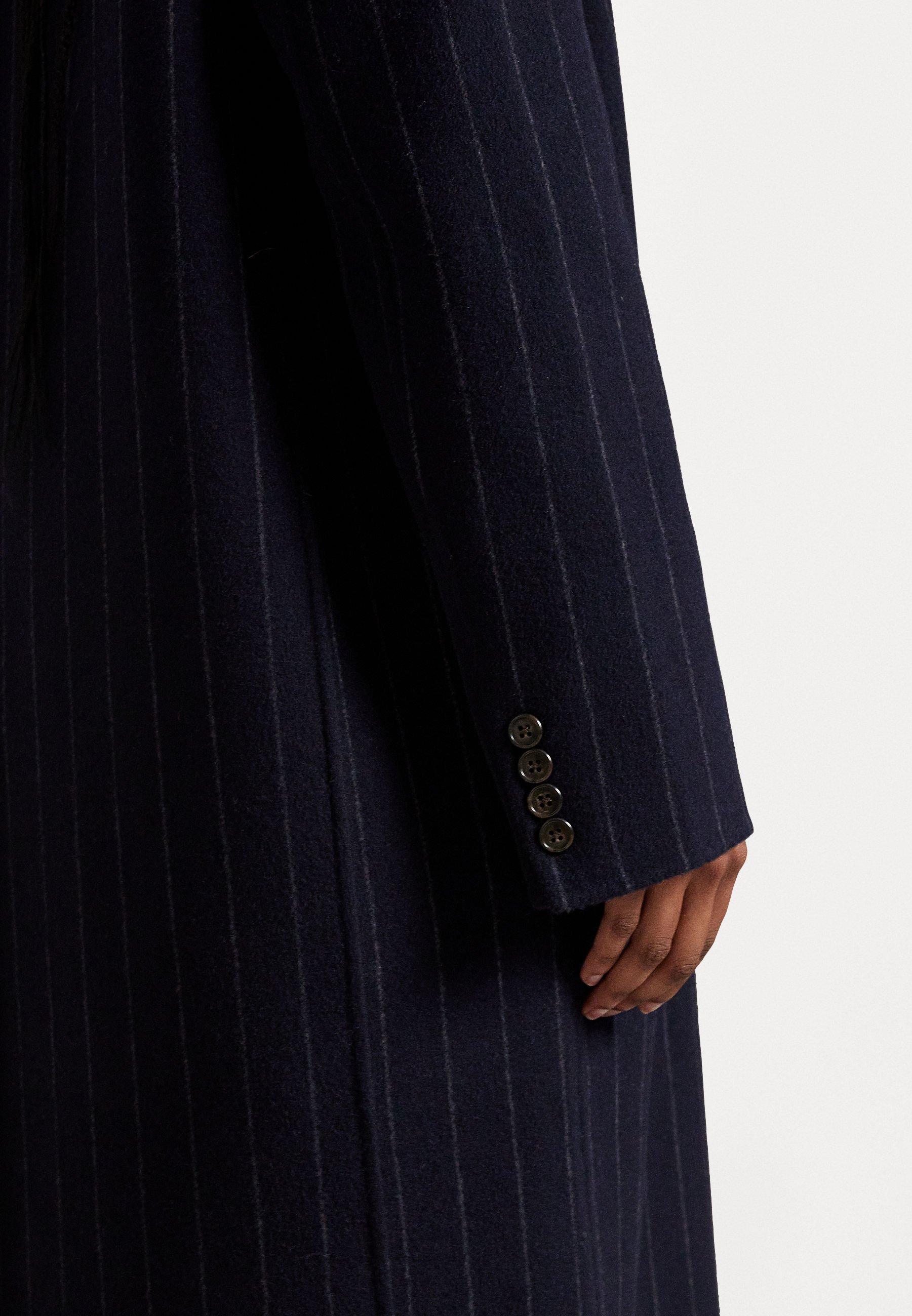 Polo Ralph Lauren PINSTRIPE DOUBLE-FACED WOOL OVERCOAT - Kåpe / frakk - navy