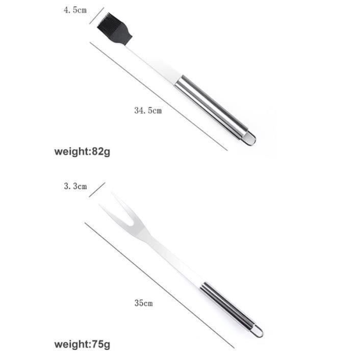 Accesorios para barbacoa - ZGEER - Kit de 16 piezas de acero inoxidable - Portátil y fácil de guardar
