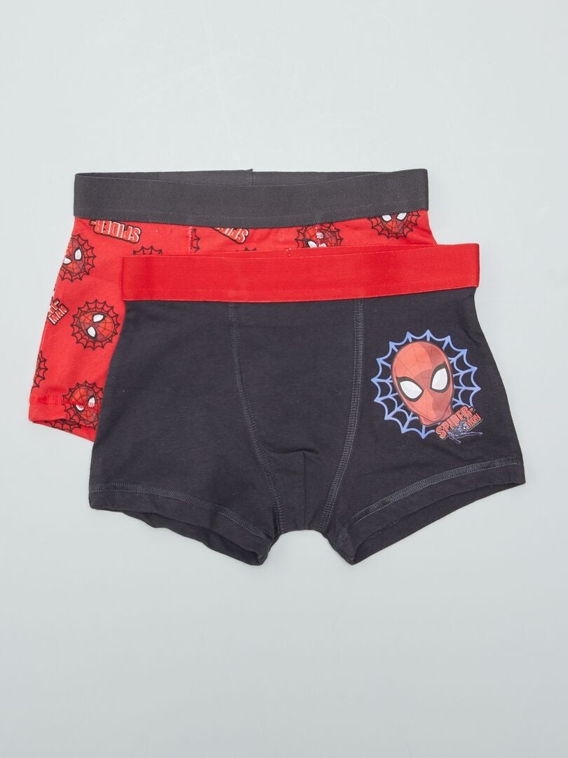 Conjunto de 2 cuecas boxer do Homem-Aranha - VERMELHAS