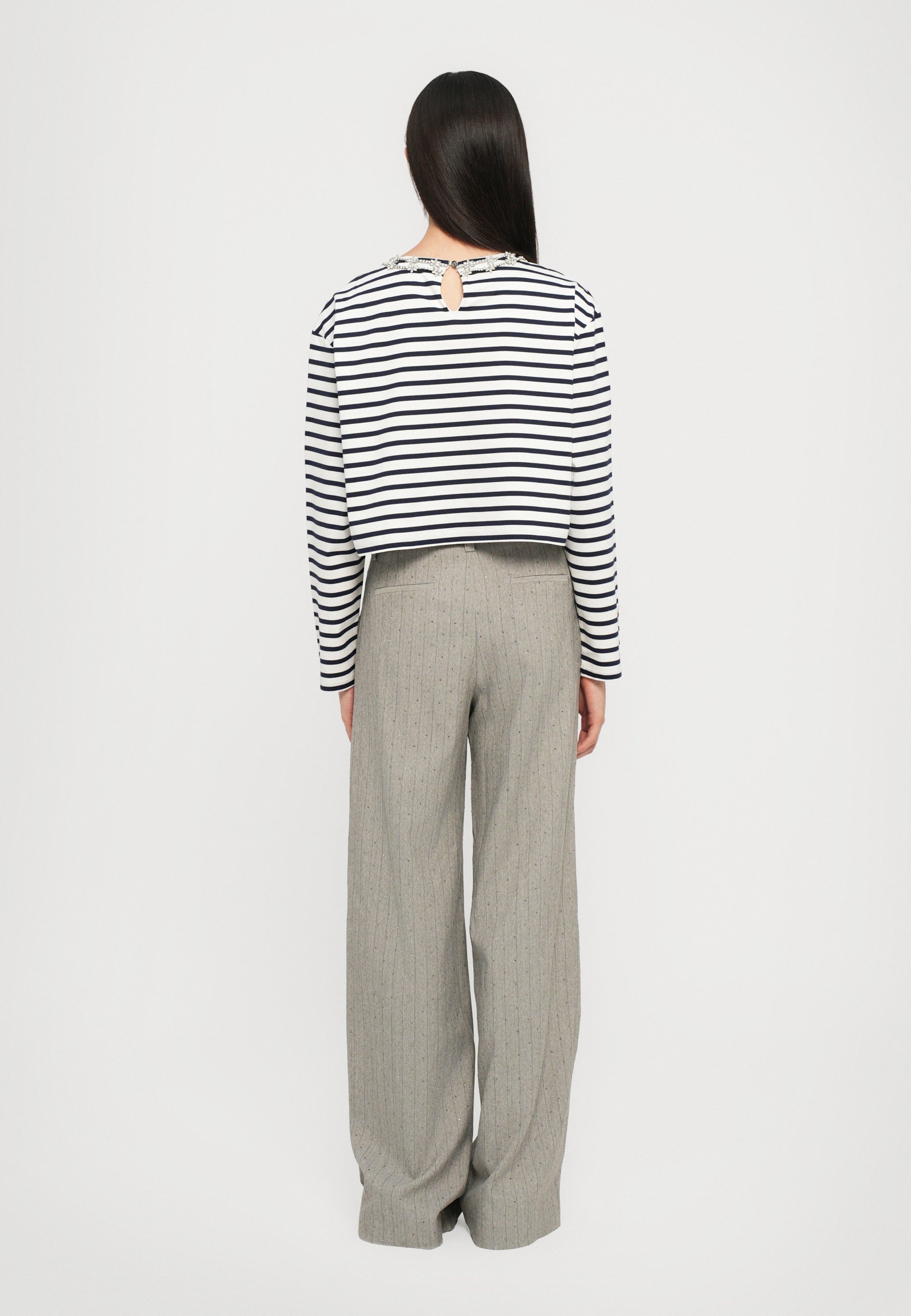 Maje TIGRY - Top met lange mouwen - wit/marine