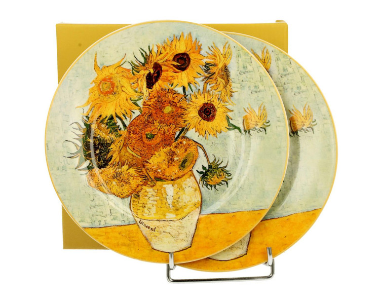 Komplet 2 Talerzy Deserowych Van Gogh Sunflowers 19,2 cm