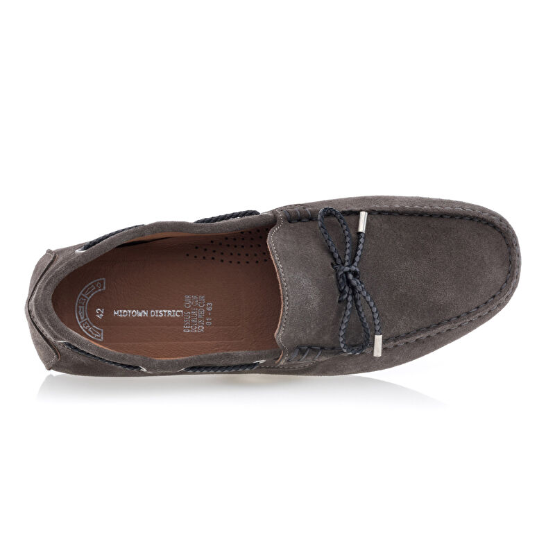 Grå loafers/båtskor för män