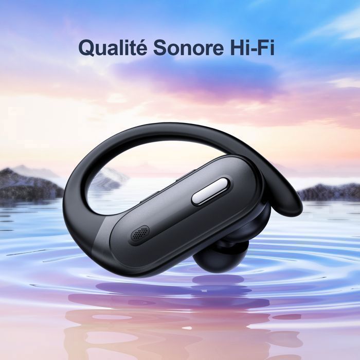 Écouteurs sans fil VEATOOL Bluetooth 5.3 90H d’Autonomie Chargement sans Fil Supra-Auriculaire Étanches Basses Profondes