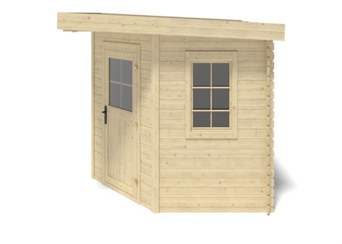 Gartenhaus aus Holz – 8 m² – 3 x 3 m – 28 mm dick – Farbe: Natur – DOM665