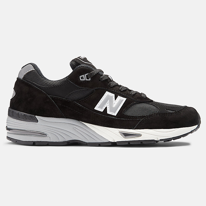 Chaussures pour hommes MADE in UK 991v1 - Noires et argentées