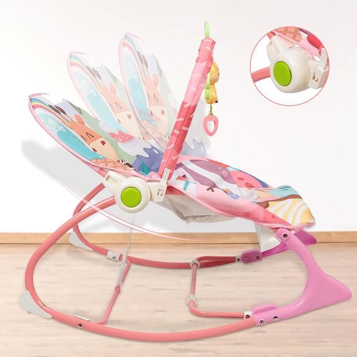 MENGDA Baby Bouncer - Soothing Vibrations - Removable Toy Bar and Music - Adjustable Backrest - For babies up to 9 kg