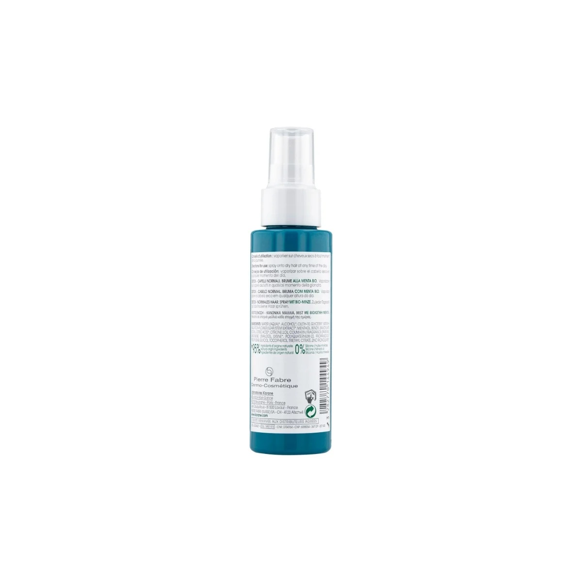 KLORANE Reinigingsspray met biologische watermunt 100 ml voor normaal haar