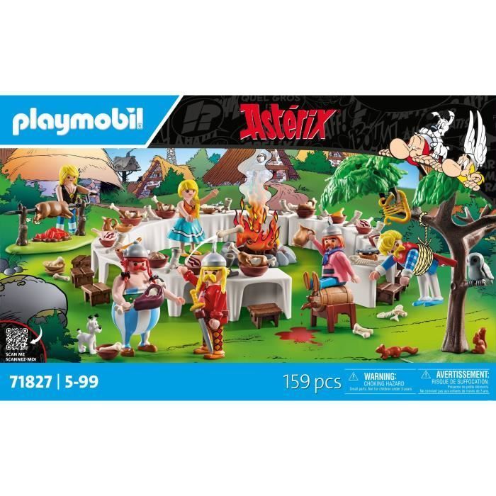 PLAYMOBIL 71827 Le banquet du village et personnage, Astérix, Personnages de la BD Astérix, 159 pièces, Dès 5 ans
