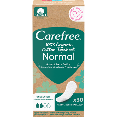 Carefree biopamut fedőréteg normál tisztasági betét 100% bio normál 30 egység 30 egység