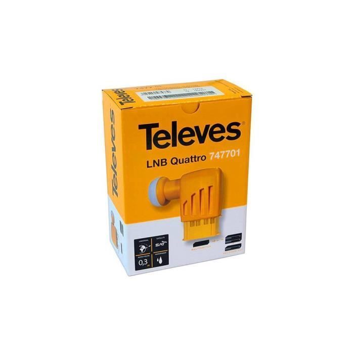 LNB Quattro - Televes - A-VA-HB-VB G57DB - Couleur Jaune - 747701