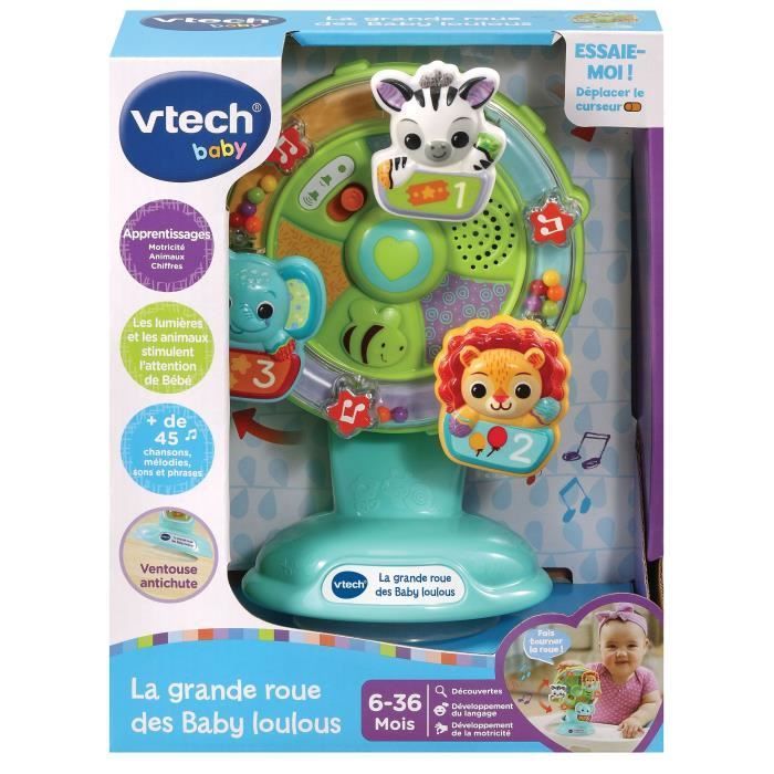 VTECH BABY - Baby Loulous' Big Wheel - Muzikaal wiel met anti-val zuignap - Groen/Multicolor