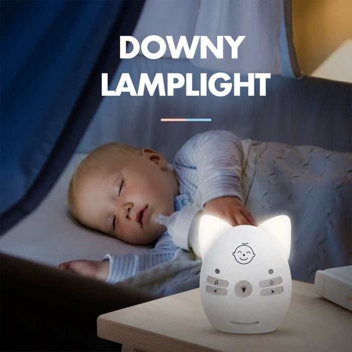 Moniteur bébé audio sans fil 900MHz, interphone bidirectionnel, longue portée 300m, veilleuse, musique, portable, Blanc