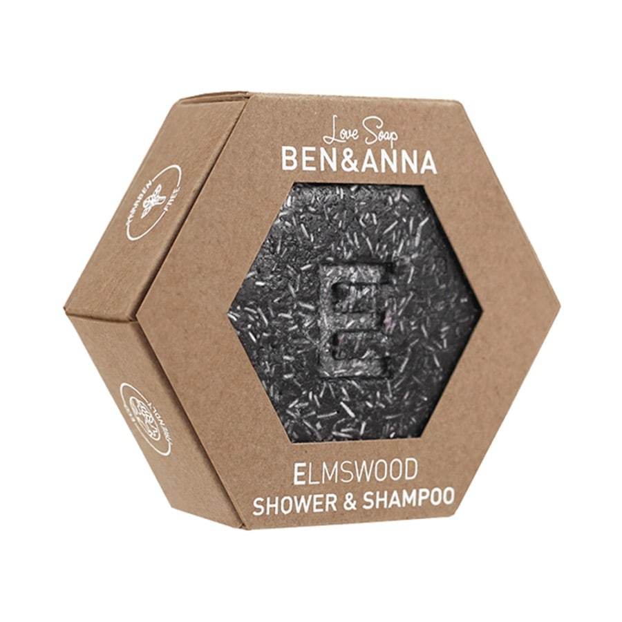 „Ben & Anna“ plaukų ir kūno prausimosi gelis „Love Soap“ su dušu ir šampūnu „Elmswood“ – 60 g