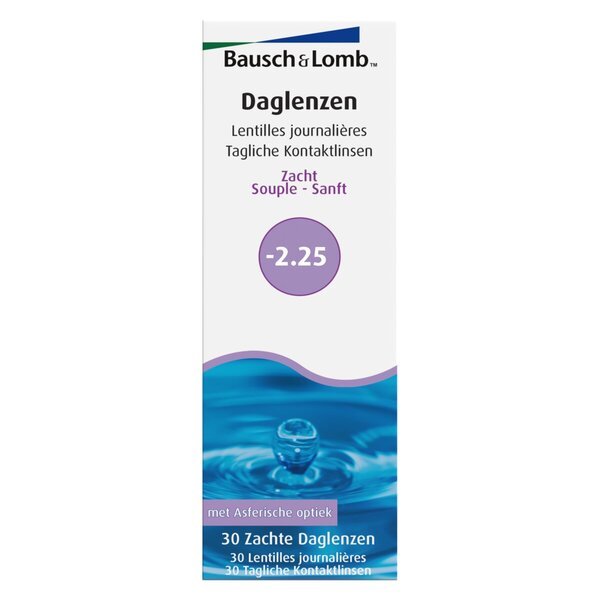 Bausch + Lomb -2.25 mehke dnevne kontaktne leče<br>Medicinski pripomoček - 30 kosov