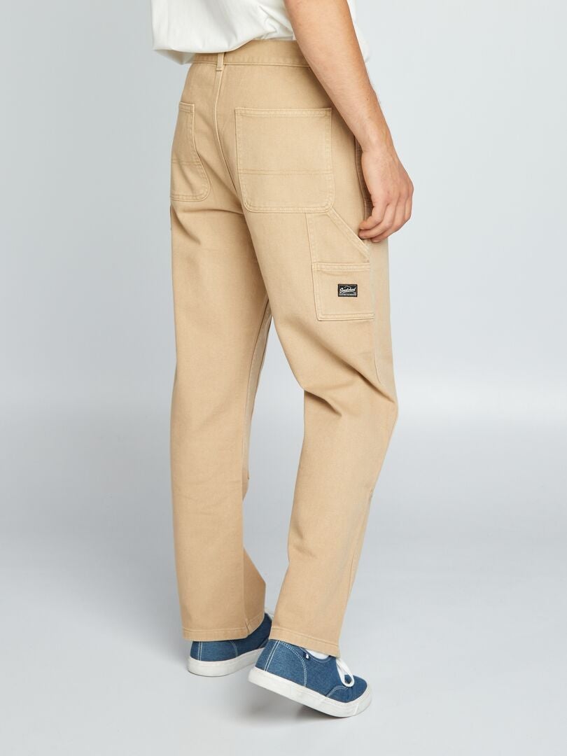 Jeansy Straight Jeans - - BEŻOWE