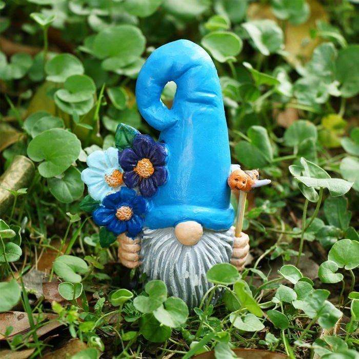 Statue de nain de jardin magique en résine, statue de nain drôle en résine, figurine de collection, sculpture miniature (nain magiq