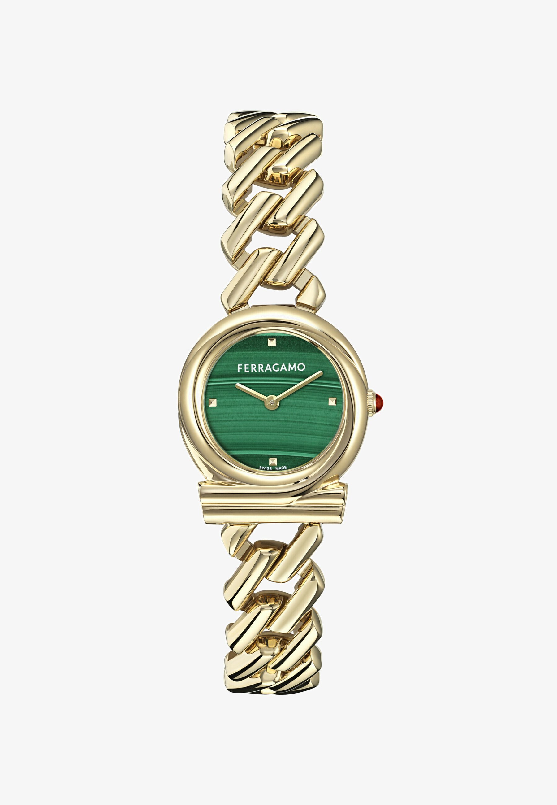 FERRAGAMO GANCINI TWISTED - Relógio - tom dourado/verde