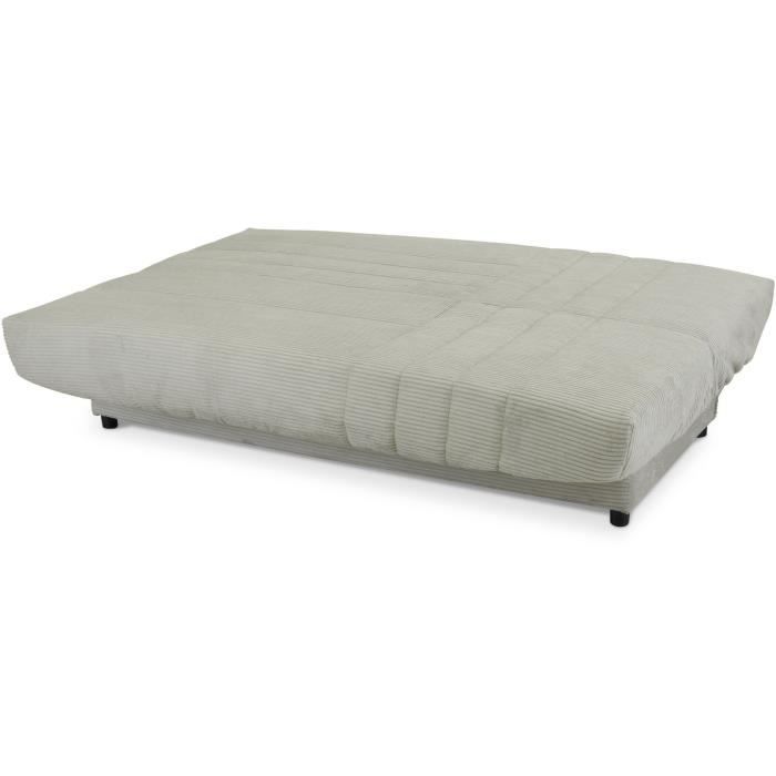 Klik-klak slaapbank - BEIJA - 3-zits - Beige corduroy - 130 x 190 x 13 cm