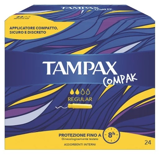 TAMPAX Tampax Compak Regular tampons voor lichte tot gemiddelde menstruatie, 24 stuks