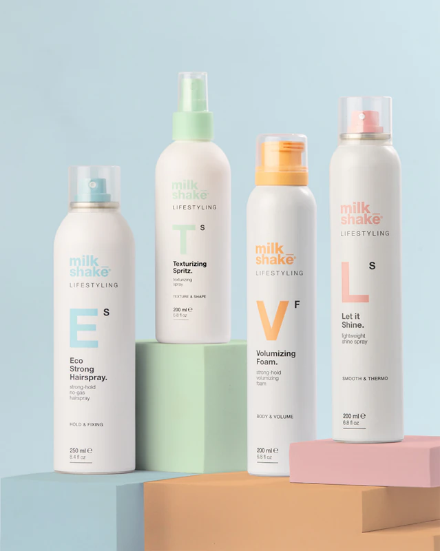 milk_shake® Lifestyling Thermo Protector Facial Mist FPS 50 para cabelos danificados pelo uso frequente de secador.
