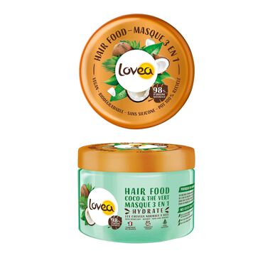 Mascarilla capilar hidratante de coco y té verde Lovea 390 ml