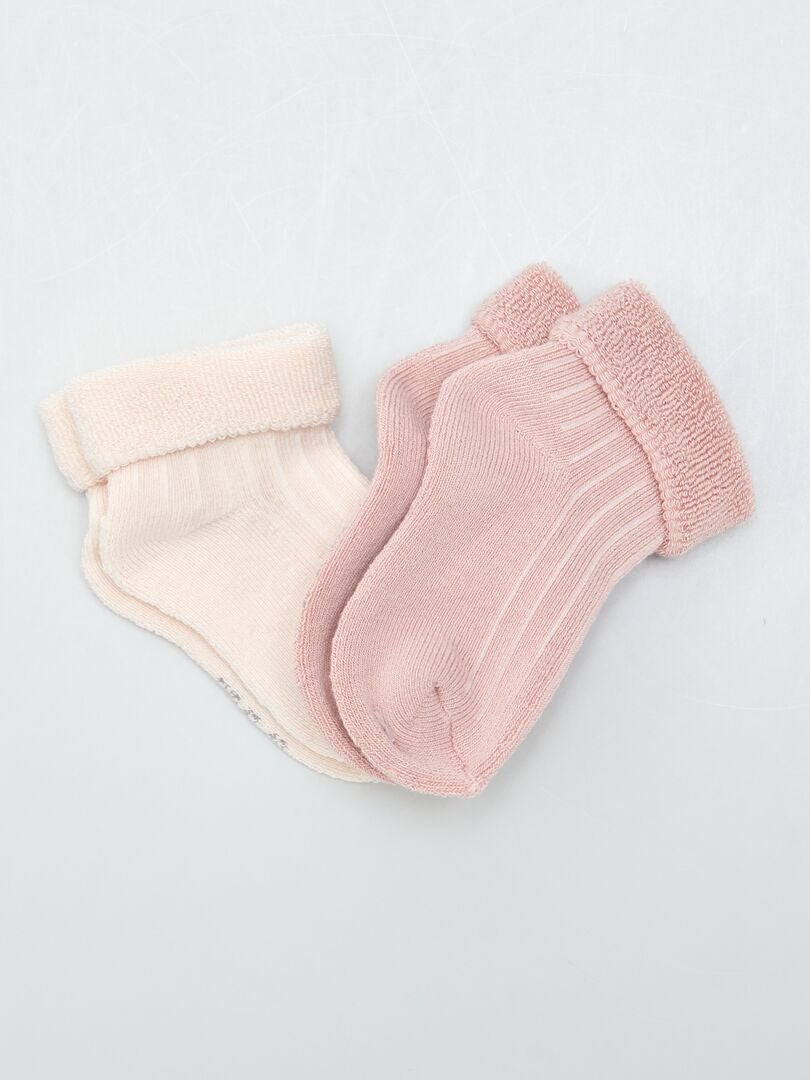 Conjunto de 2 pares de meias de malha bouclé - ROXO