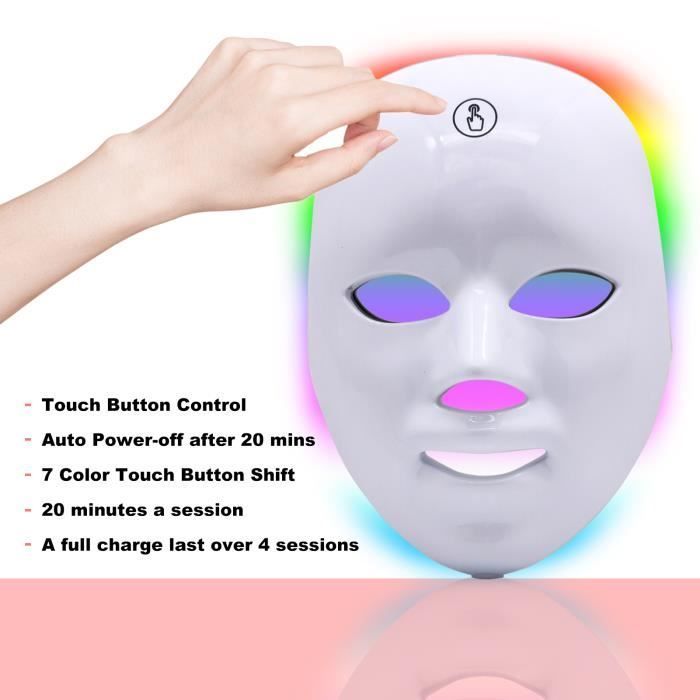 GlobalCareMarket LED Therapy Mask with 7 Light Treatment Colors for Facial, Skin Beauty, and Photography