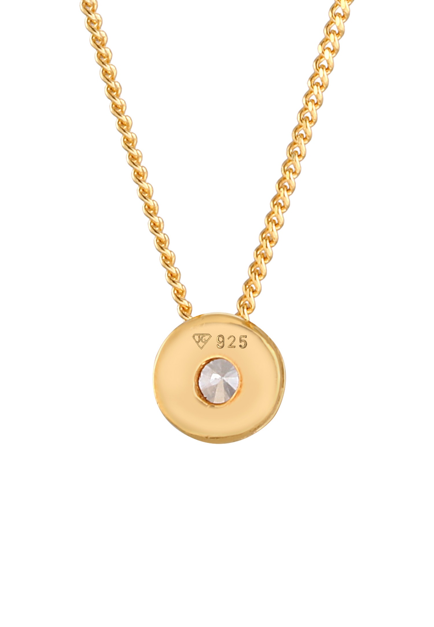 Elli DIAMONDS Pendentif solitaire pour femme élégant avec diamant (0,11 ct.) en argent sterling 925