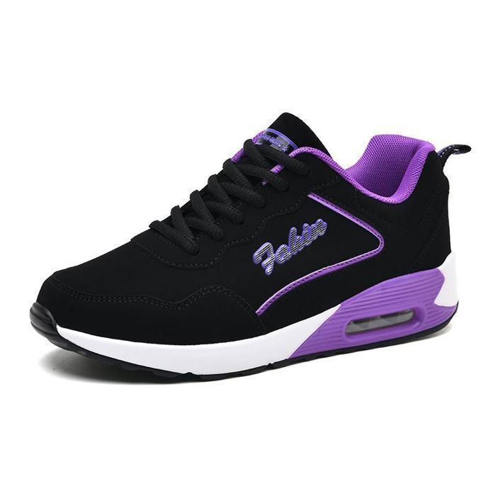 Women's Running Shoes - HENRVIEG - Breathable and Lightweight - Comfortable Air Non-Slip Sneakers - Black Purple
