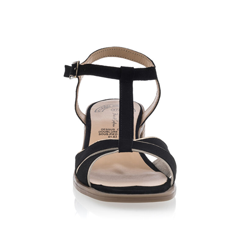 Schwarze Damensandalen / Zehenfreie Schuhe